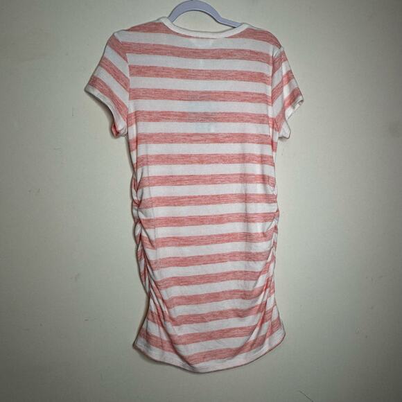 Market & Spruce Maternity T-Shirt Short Sleeve Stretch Crewneck Ruched NWT L - Picture 5 of 9
